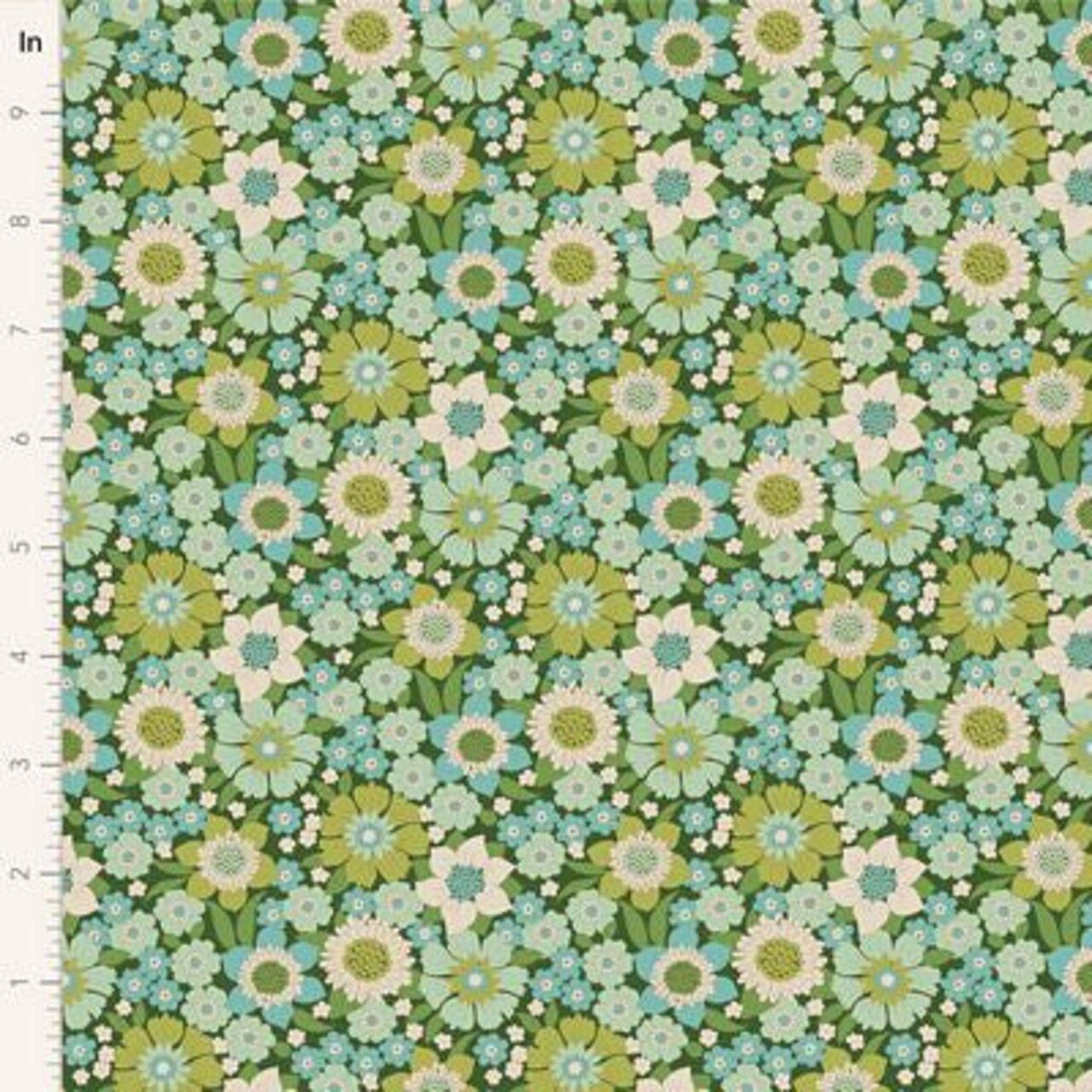 Fabric Tilda Lauren Green Wallflower by the Quarter Yard TIL100601